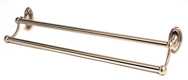 Porte-serviettes mural classique double classique, Nickel satiné