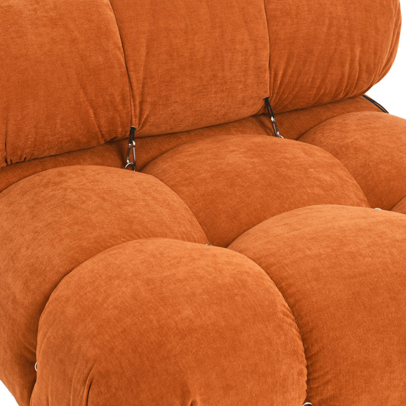 Mimosa Upholstered Slipper Chair, Terracotta Polyester