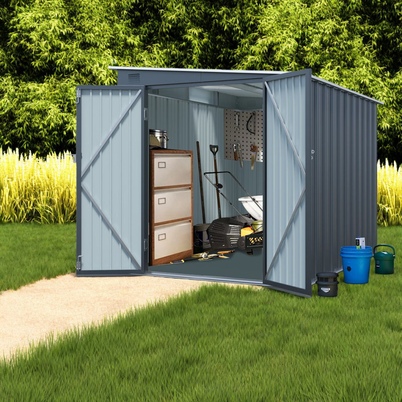 Space-saving Metal Sheds, 6x8ft Durable Design For Tools & Bikes