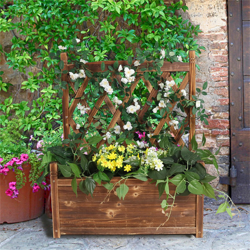 Bloxom Wood Planter Box, 76cm H x 37cm W x 64cm D