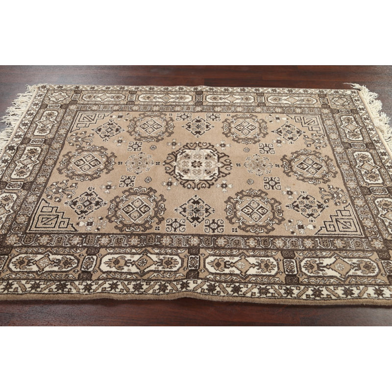 Tapis géométrique Kazak noué à la main 5 x 7