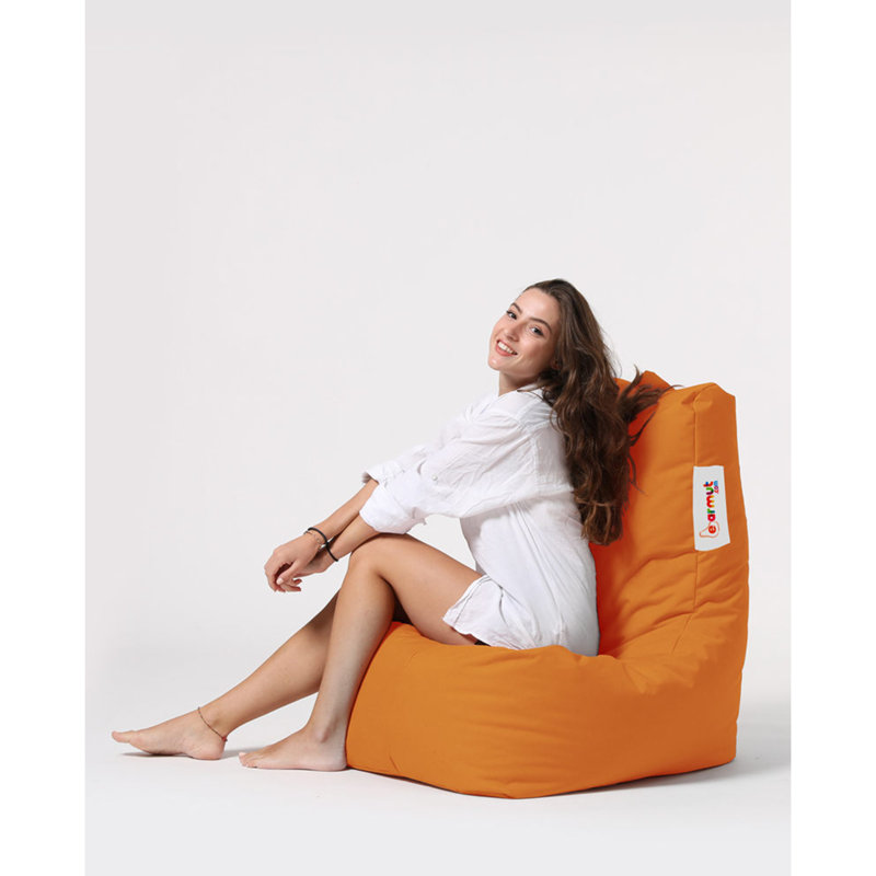 Petit fauteuil à billes, 100 % polyester orange