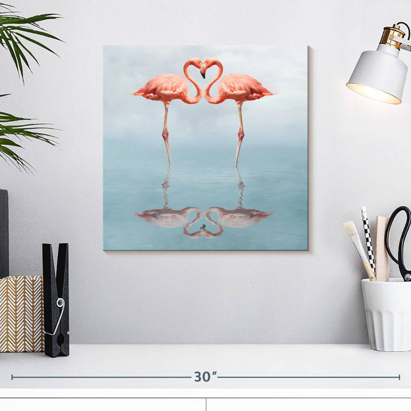 Crowle Flamingo Love, 16" H x 16" W