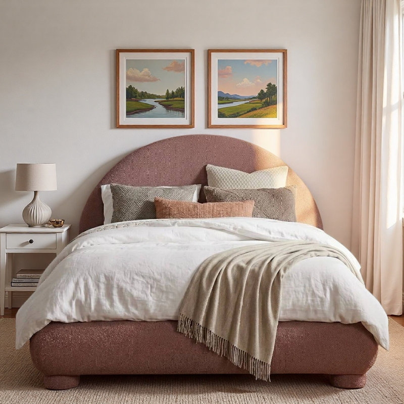 Lit plateforme Boucle, Full / Double, Russet Red