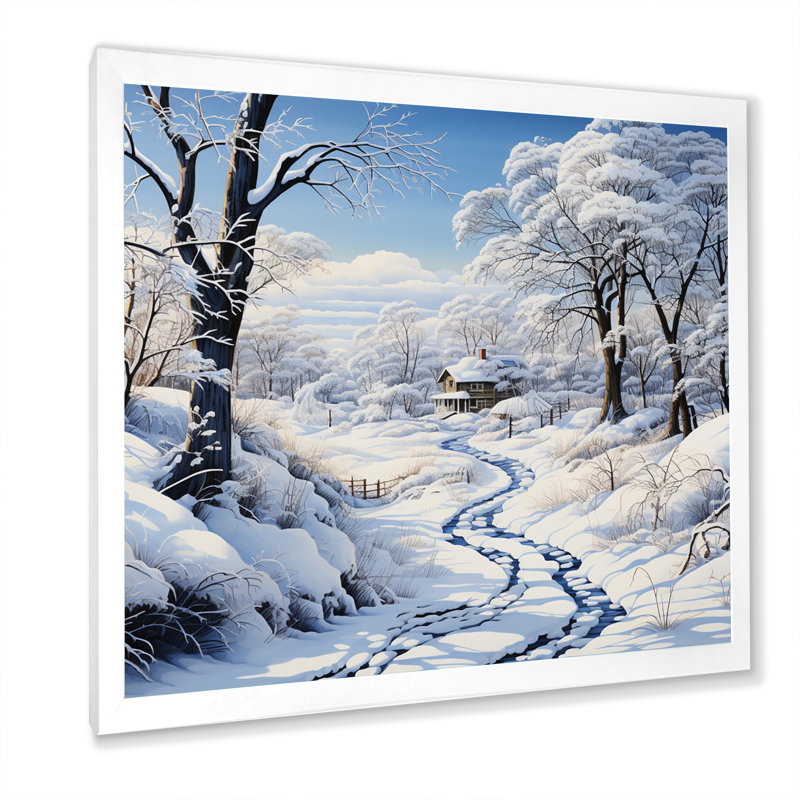 Snow Winters Solitude VII - Landscapes Canvas Prints, Cadre photo blanc, H 16 po x l 16 po x P 1 po