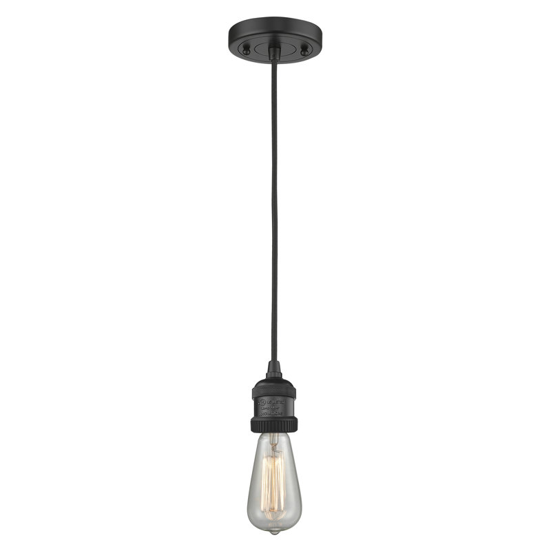 Luminaire suspendu simple à 1 lumière, Noir mat