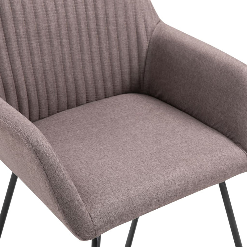 Dining Chairs Upholstered Chair with Metal Legs for Living Room, Taupe, 4
