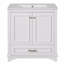 Meuble-lavabo de salle de bain avec lavabo en céramique, meuble-lavabo avec 2 grandes portes à fermeture douce, armoire de rangement en bois massif-136985508
