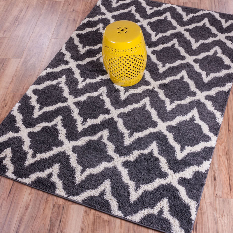Tapis gris / blanc Madison, Rectangle 5 pi x 7 pi 2 po