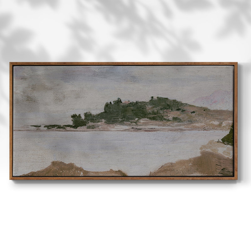 Série nautique-CCDVVI - Toile tendue avec châssis tendue, prête à être accrochée, H 21 po x l 41 po, Noyer