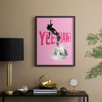 Yeehaw! Framed Print - Solid Wood
