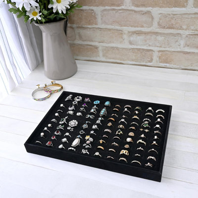 Ensemble de 2 présentoirs pour plateau à bagues, 100 emplacements, présentoir à bijoux