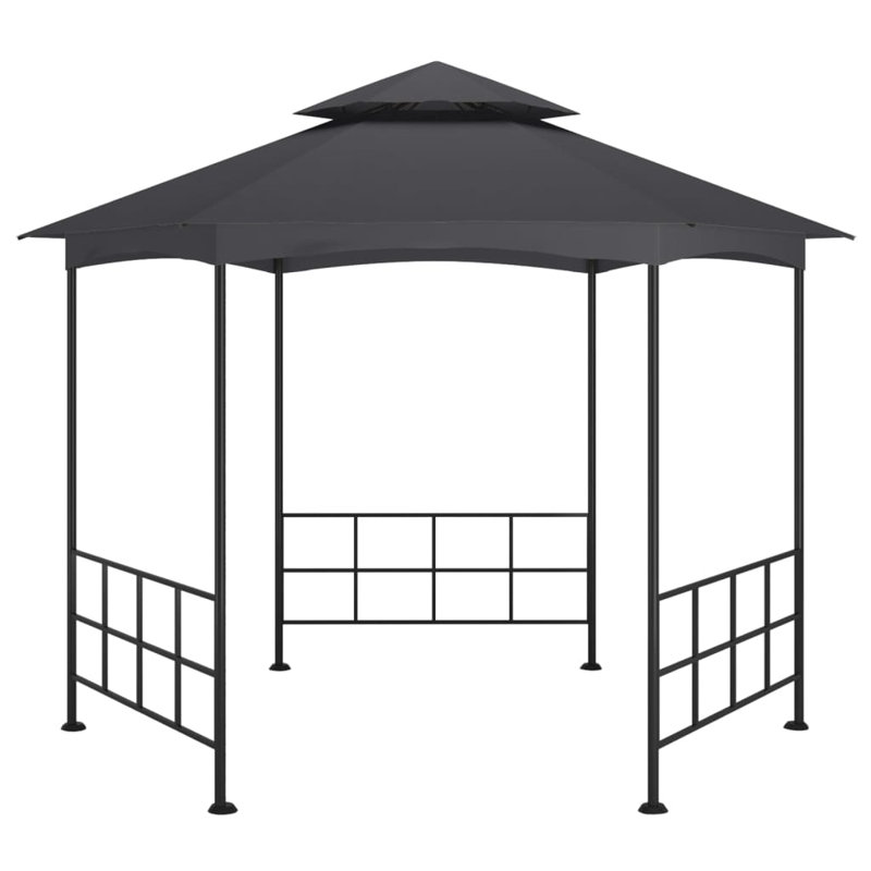 Terrytown 1.2 x 3.1m Steel Patio Gazebo, Anthracite