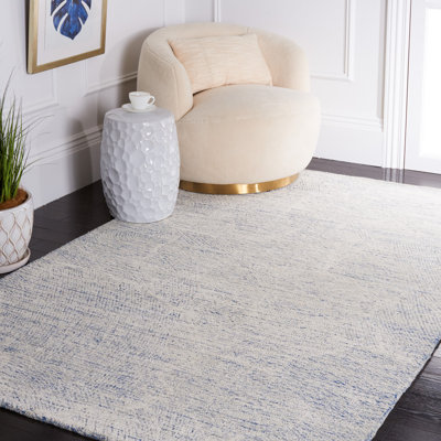 Bouldin Handmade Tufted Wool Blue Area Rug