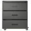 Armoire de rangement en métal robuste avec roulettes - Armoire à outils à 3 tiroirs pour solutions de rangement de garage, de bureau et de maison, noir / gris
