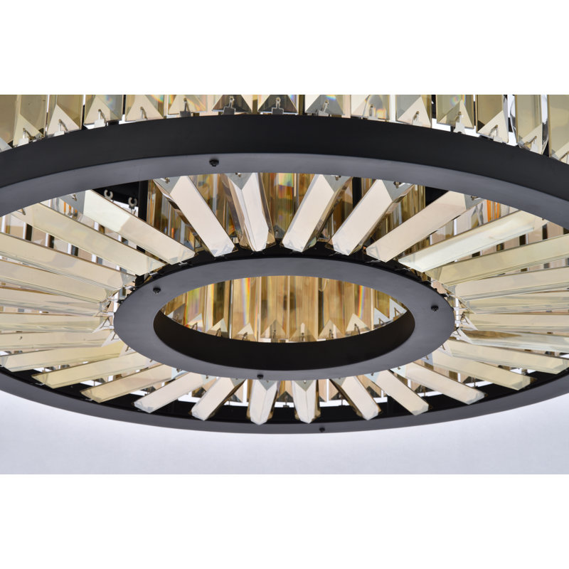 Dorinda 8 - Light Dimmable Drum Chandelier, Matte Black, Smoky