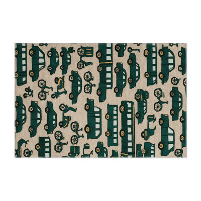 Transportation Beige Indoor and Outdoor Area Rug