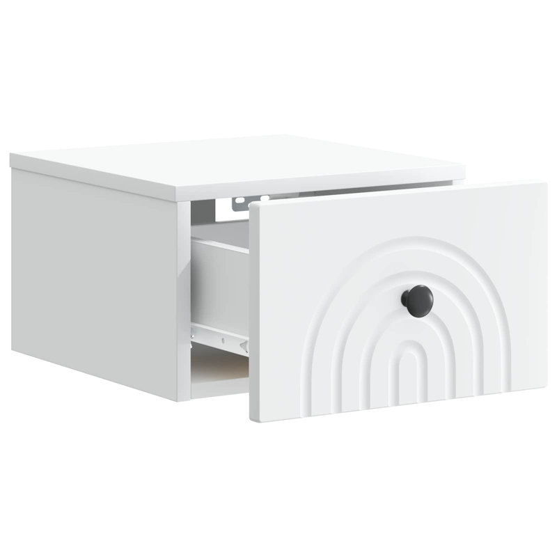 33cm W Manufactured Wood Bedside Table, White