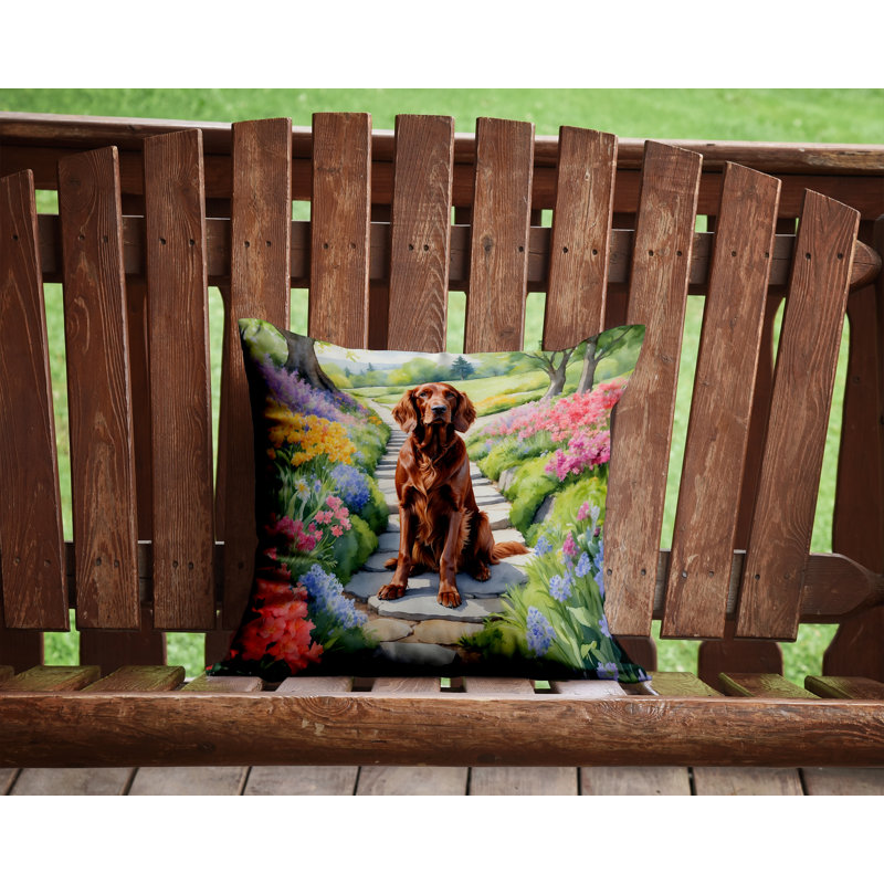 Coussin décoratif intérieur / extérieur Spring Path, H 14 po x l 14 po