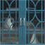 Meuble télé 63 po, buffet, armoire de rangement, bleu sarcelle