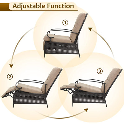 Fauteuil de patio inclinable avec coussins lausannois