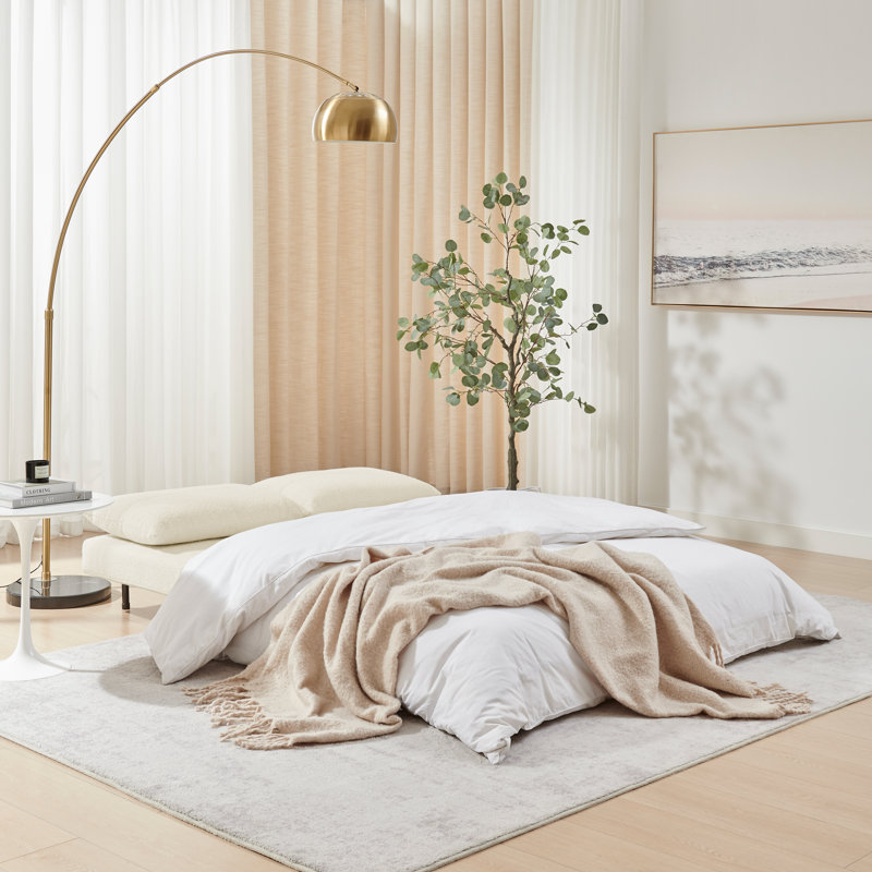 Berlyn 2 Seater Futon Sofa Bed - Luxury Simple Modern Folding Design, White Boucle, Full/Double