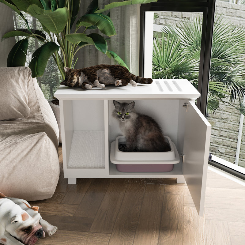Kearns Wood Litter Box Enclosure with Scoop