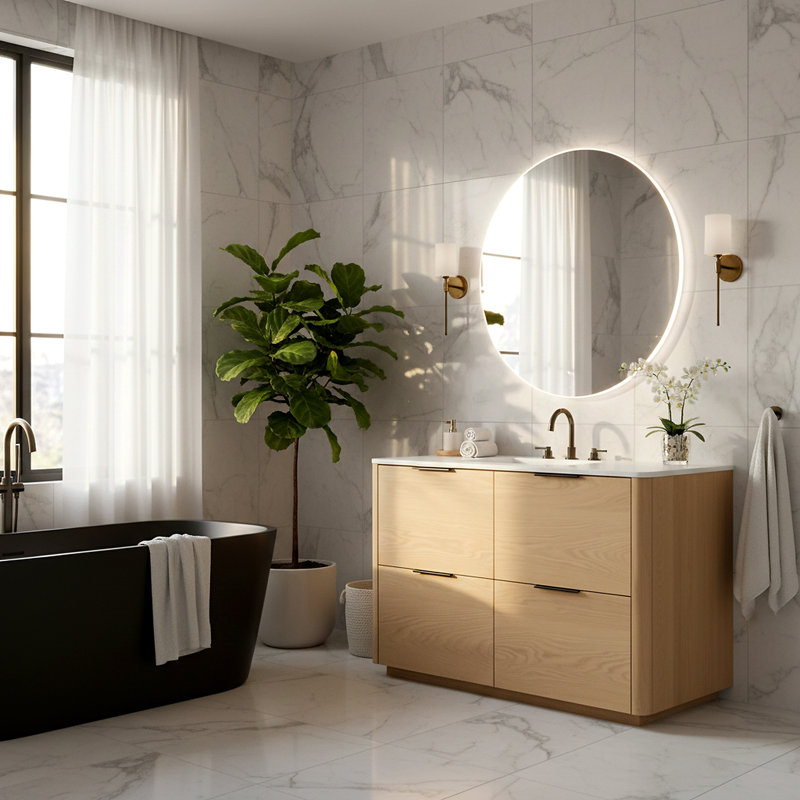 Meuble-lavabo simple 48 po Tahani, Naturel