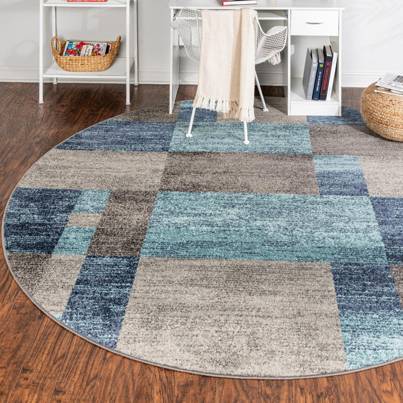 Hareld Geometric Indoor Rug, Round 5'3"