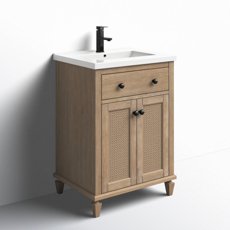 Meuble-lavabo simple 24 po avec comptoir en porcelaine Berkely