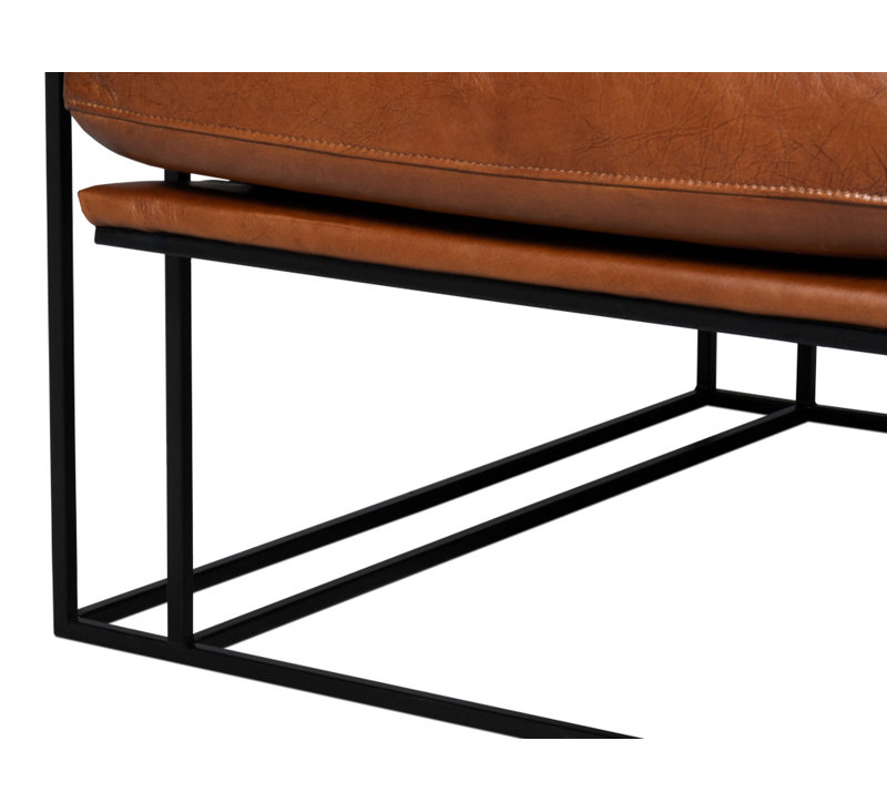 Oryan Club Chair, Brown Genuine Leather