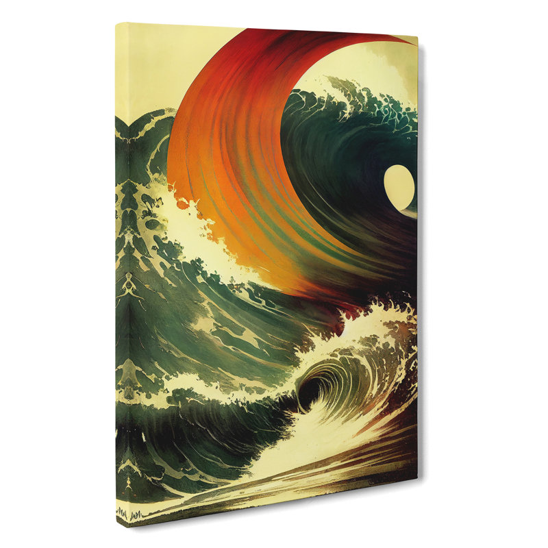 Unique Ocean Wave - Print, Wrapped Canvas, 50cm H x 35cm W x 3cm D, No Matte