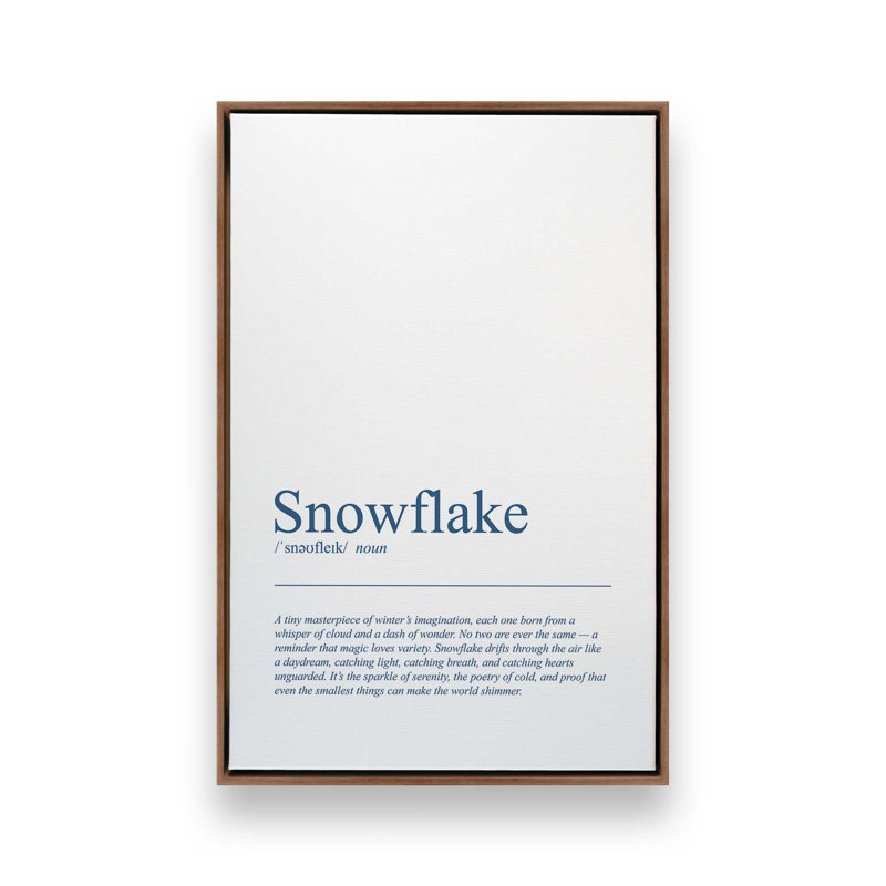 «The Wonders of Snowflakes», reproduction d'art sur toile, H 36,75 po x l 24,75 po, Noyer