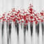 Toile abstraite encadrée Shapes Gray - Petits pois, décor rouge