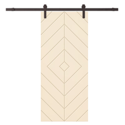 Porte de grange en bois et métal avec quincaillerie d'installation