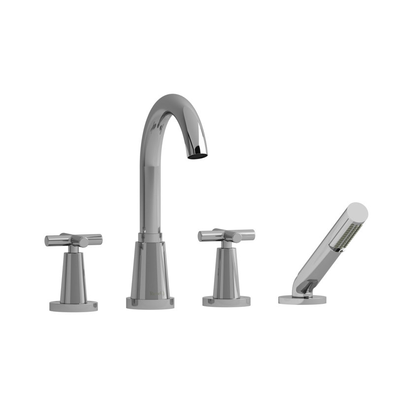 Robinet de baignoire à fixation sur plateau 4 trous Pallace ™, Chrome, Croix