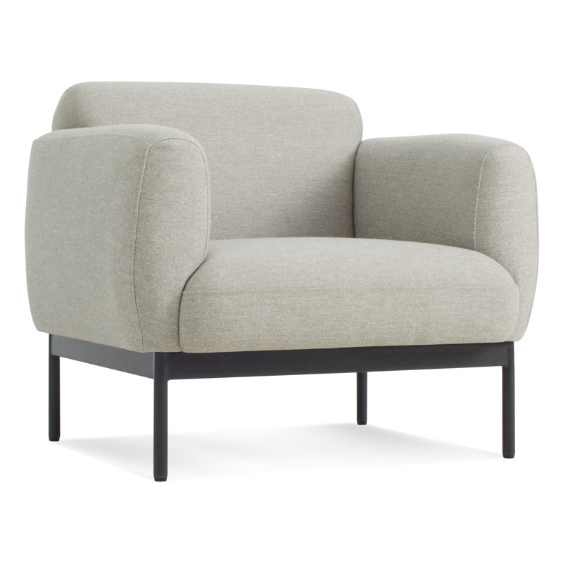 Méridienne Puff Puff, Polyester gris tissé croisé Edwards