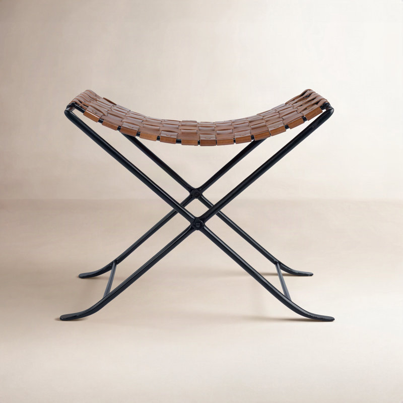 Karma Woven Leather Stool
