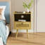 40cm W Solid + Manufactured Wood Bedside Table