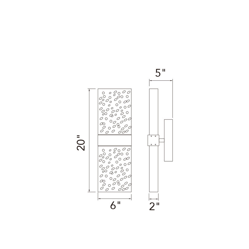Braxten Integrated LED Wall, Brass