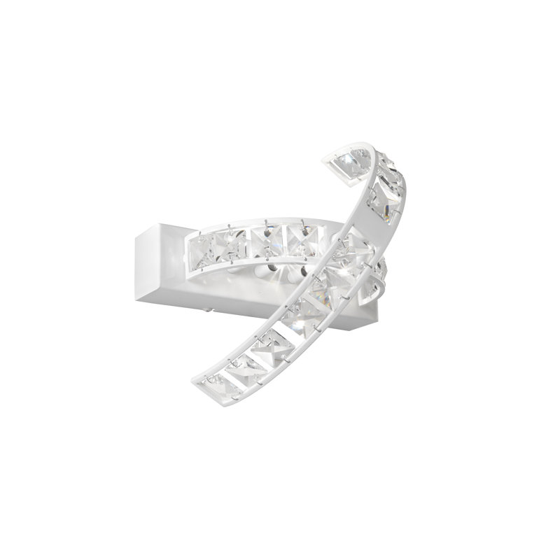 4-Light Flush Mount, Swarovski crystal, white and polished chrome