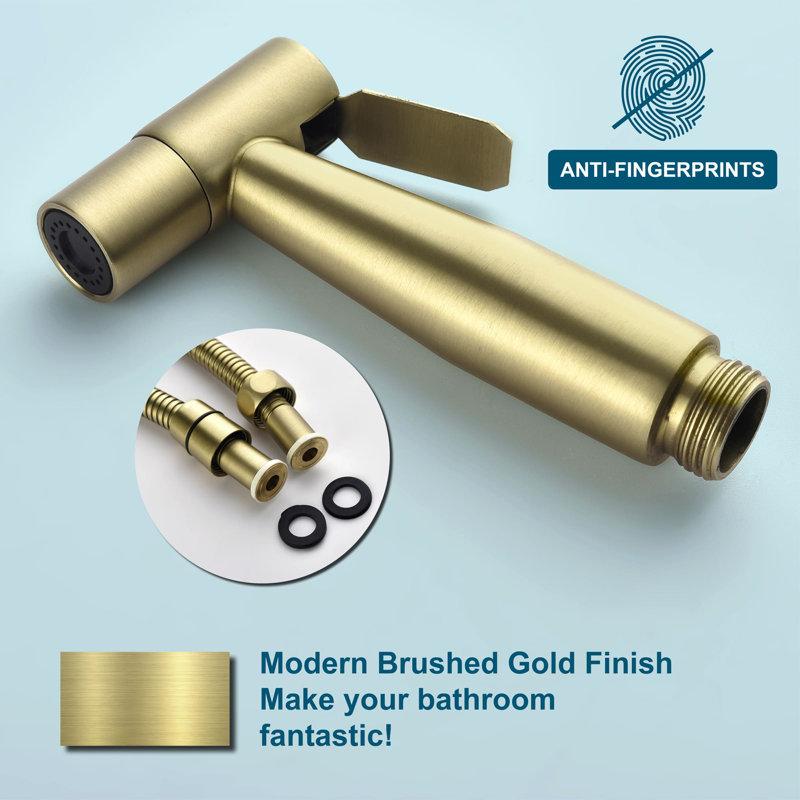 Single-Hole Horizontal Bidet Faucet, Brushed Gold
