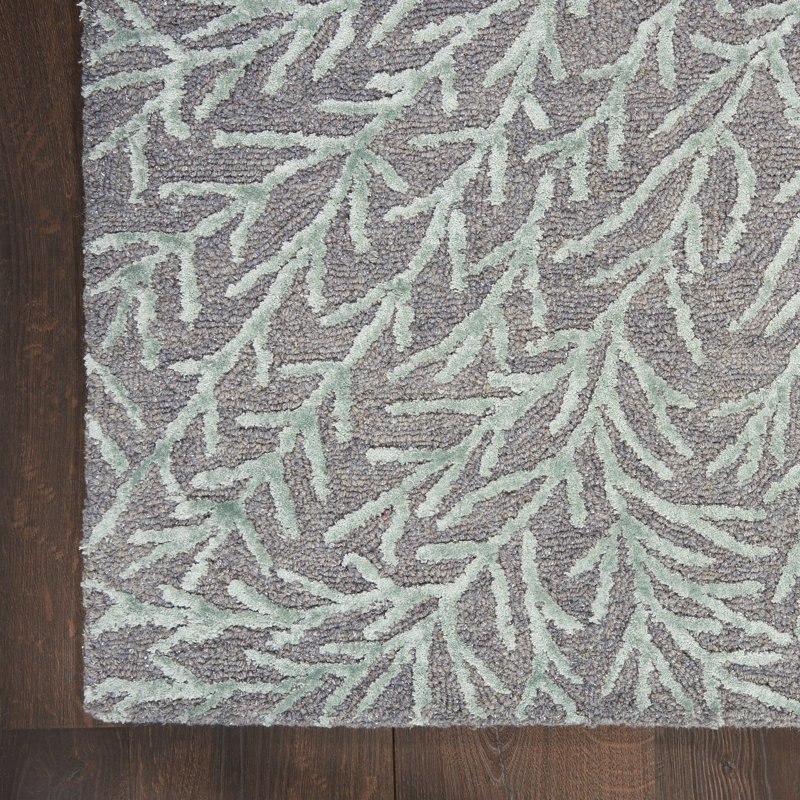 Tapis gris ardoise / bleu sarcelle Greggory, Tapis de couloir 2 pi 3 po x 8 pi