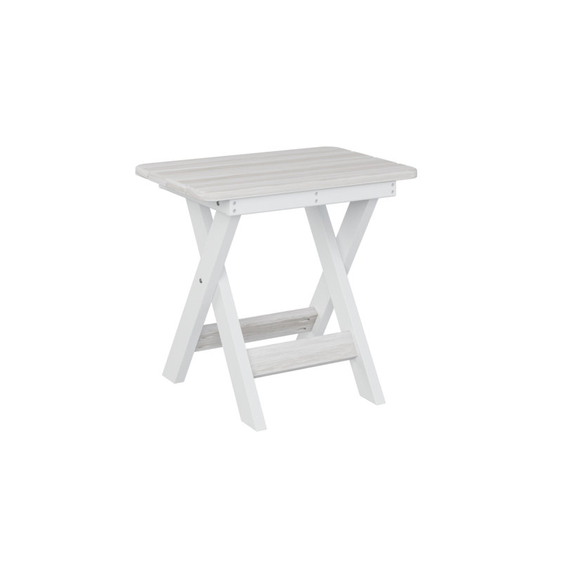 Berlin Gardens Regular Top With White Base Folding End Table, Seashell
