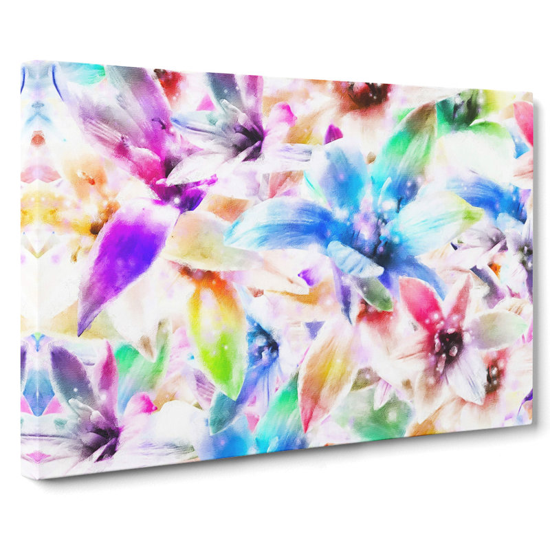 Colourful Orchids - Wrapped Canvas Print, 35cm H x 50cm W x 3cm D