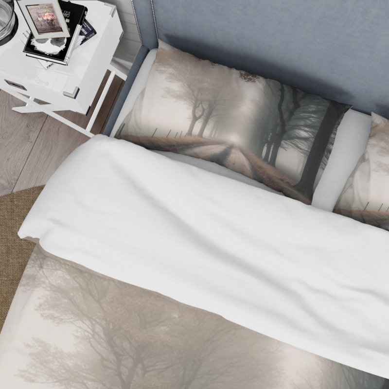 Ensemble de housse de couette en microfibre / polyester Misty Road Through The Forest II Bedding