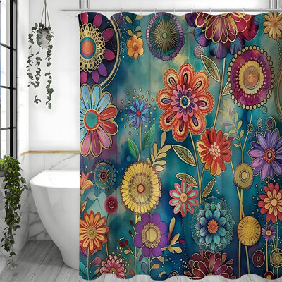 Floral Shower Curtains with Hooks Included