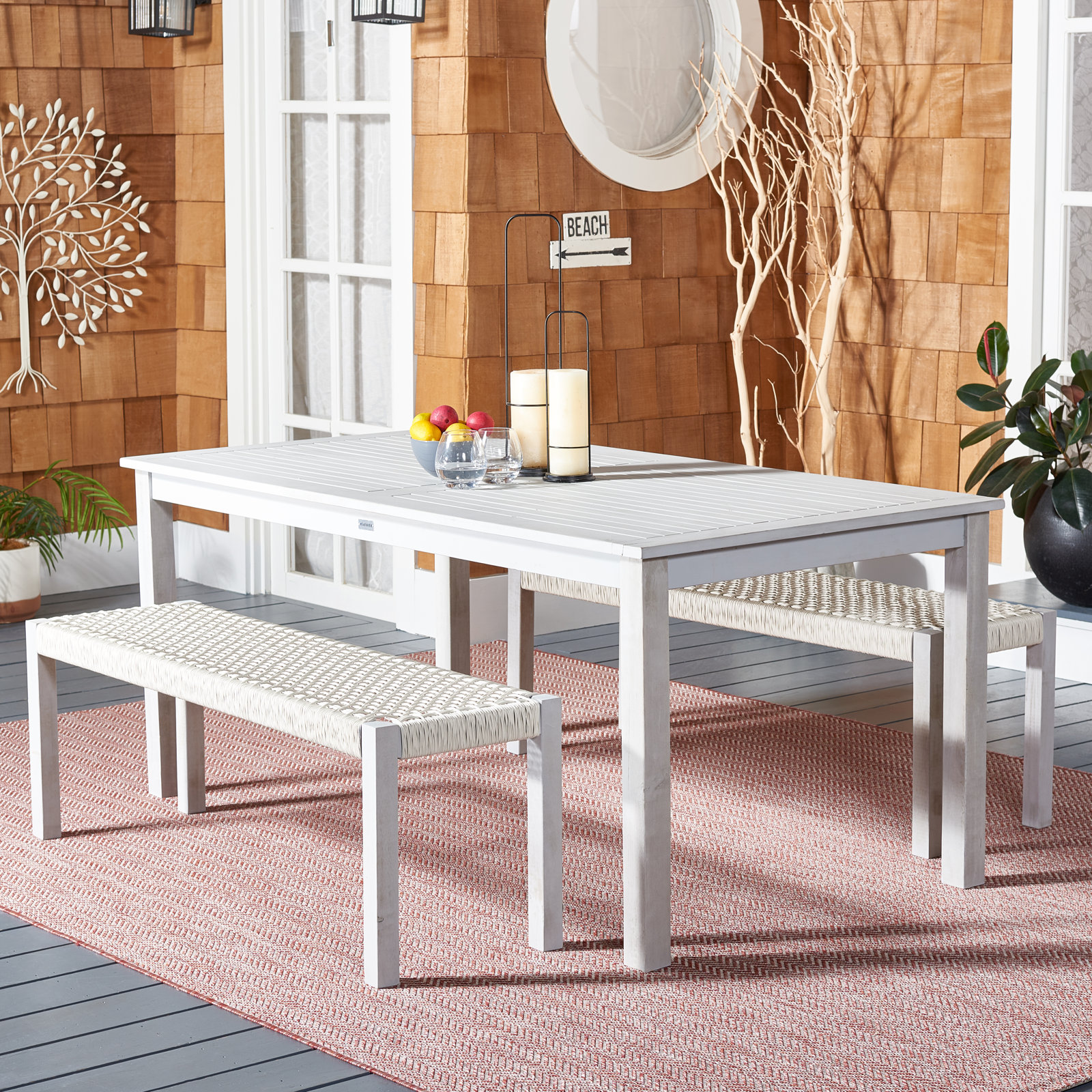 Mambo 67" Acacia Patio Dining Set, Gray