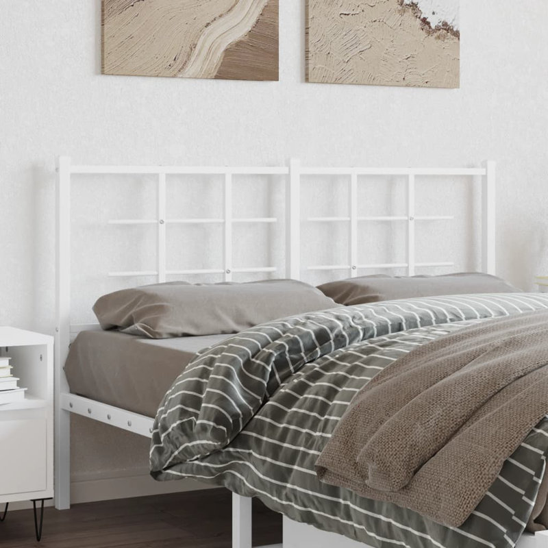 17 Stories Metal Replace Headboard White 200 Cm, King - 150 x 200 cm, White