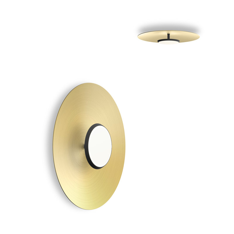 Sky Flush Dome, 18" H x 18" W x 4" D, Brushed Brass, Matte Black
